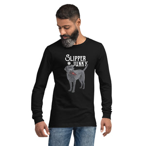 "Slipper Junky" Black Lab Long Sleeve T-Shirt - Unisex