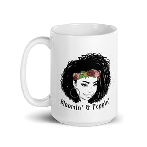 Bloomin' & Poppin' - White glossy mug